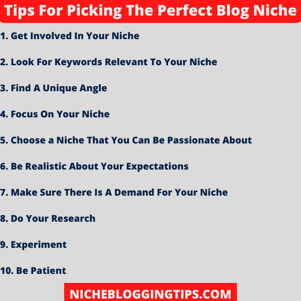 Tips to help you pick the perfect blog niche